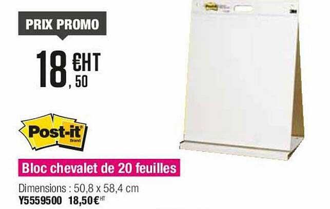 bloc chevalet de 20 feuilles post-it