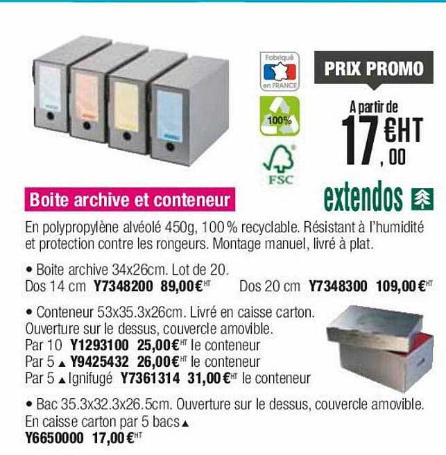 boîte archive et conteneur extendos