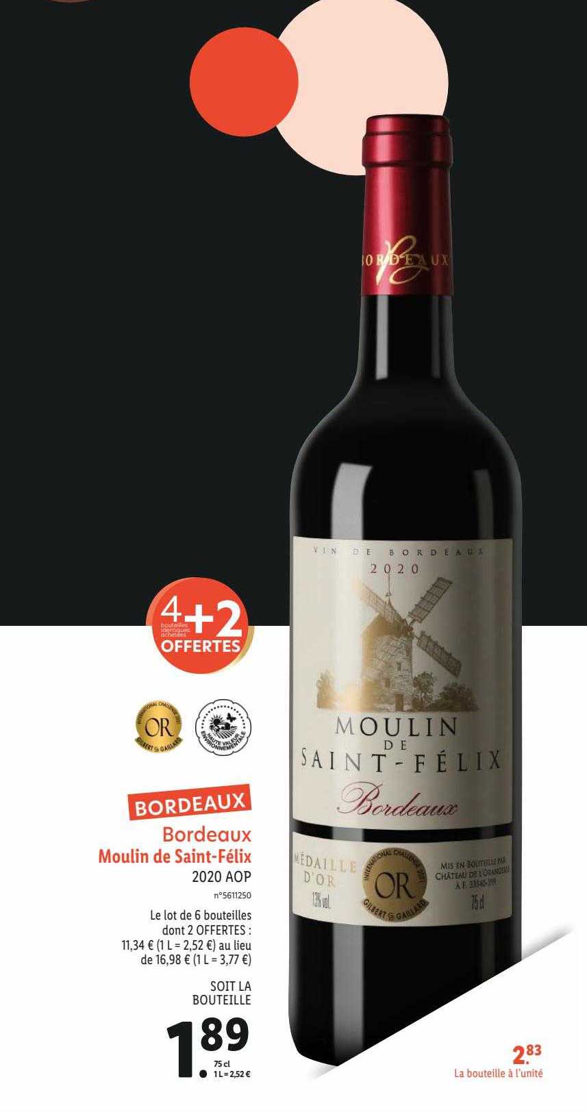 Bordeaux Moulin De Saint-félix 2020 Aop