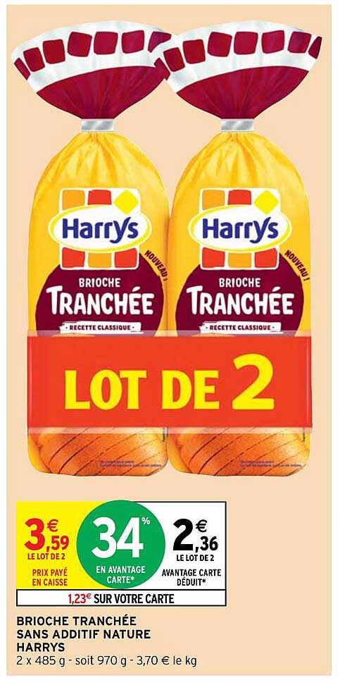 brioche tranchée sans additif nature harrys