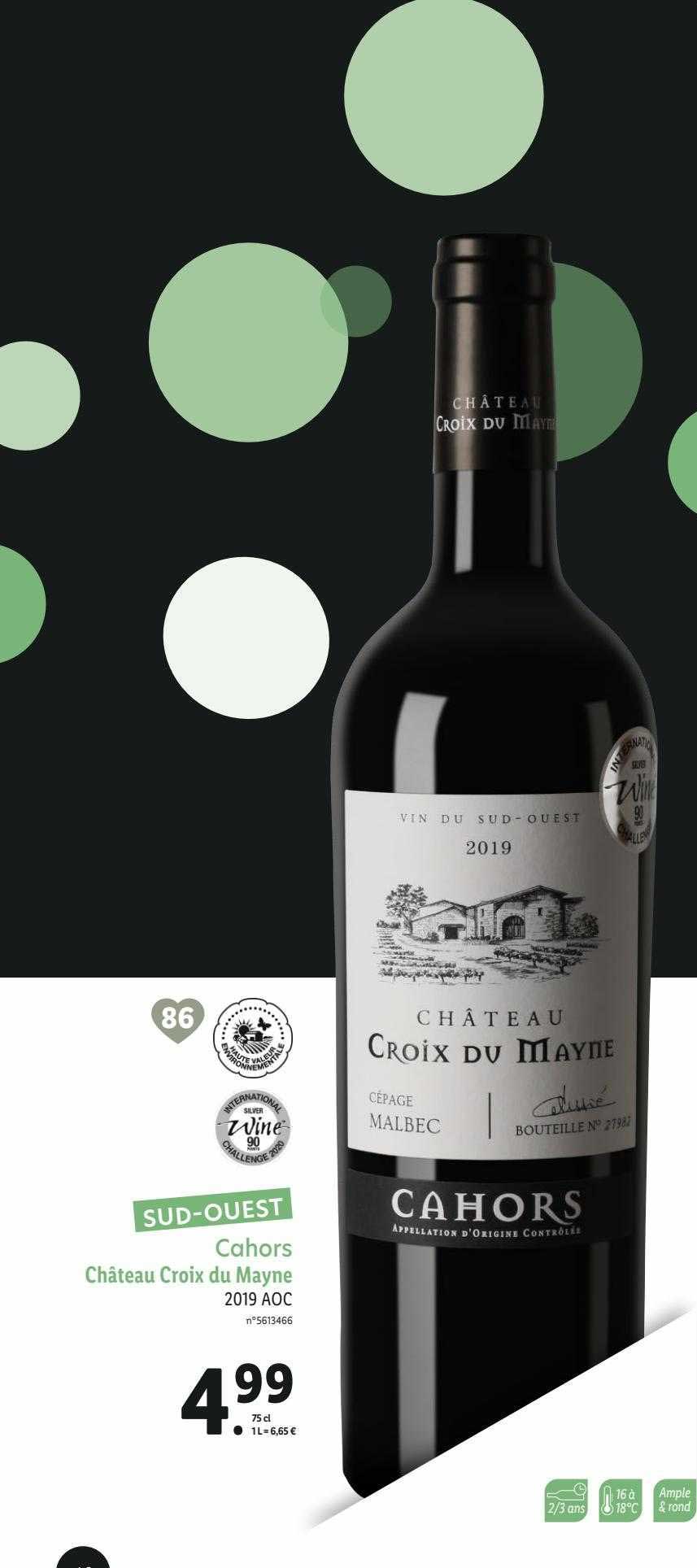 cahors château croix de mayne 2019 aoc