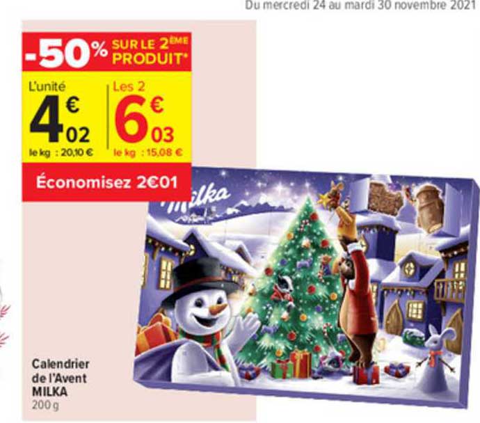 calendrier de l'avent milka