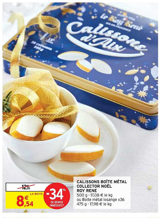calissons boîte métal collector noël roy rené