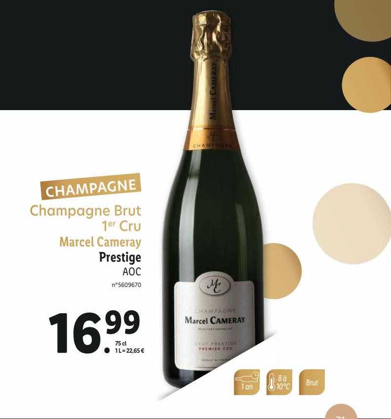 champagne brut 1er cru marcel cameray prestige aoc