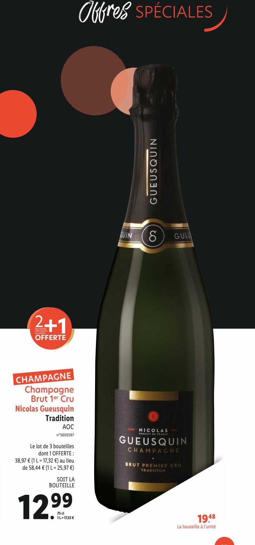 champagne brut 1er cru nicolas gueusquin tradition aoc