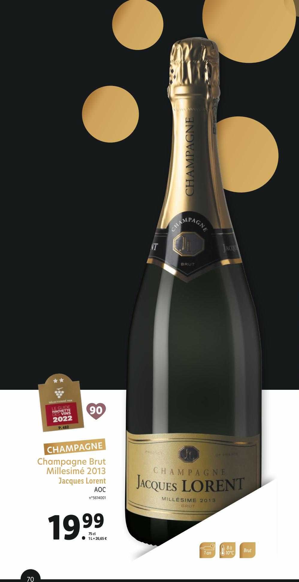 champagne brut milléssimé 2013 jacques lorent aoc