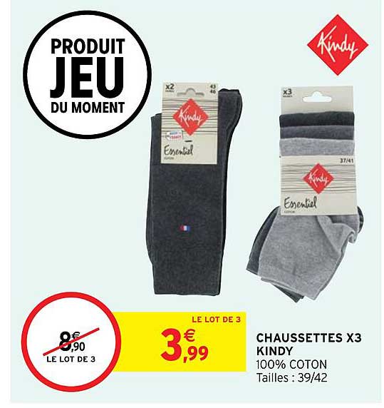 chaussettes x3 kindy