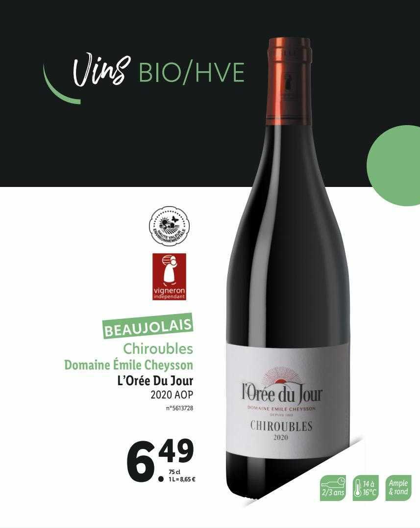 chiroubles domaine émile cheysson l'orée du jour 2020 aop