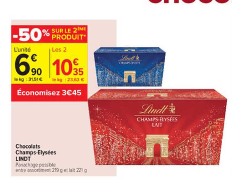 chocolats champs-élysées lindt