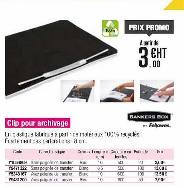 clip pour archivage bankers box by fellowes