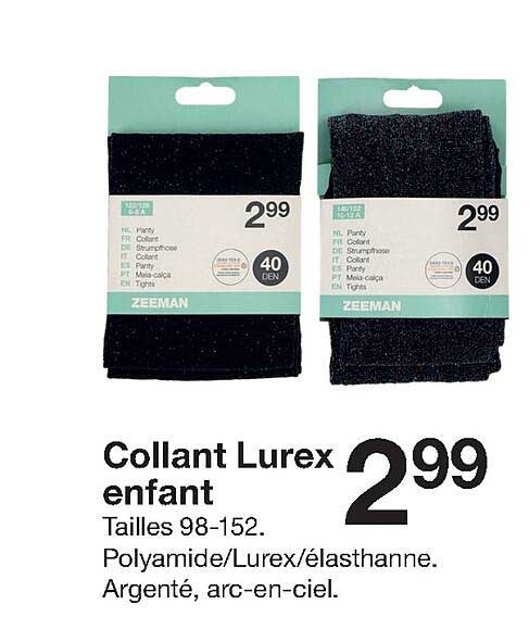 collant lurex enfant