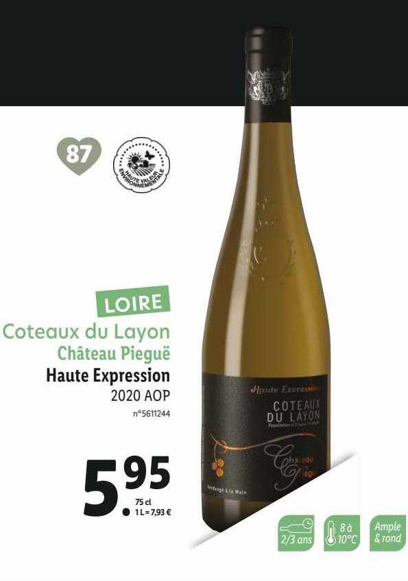 coteaux du layon château peiguë haute expression 2020 aop
