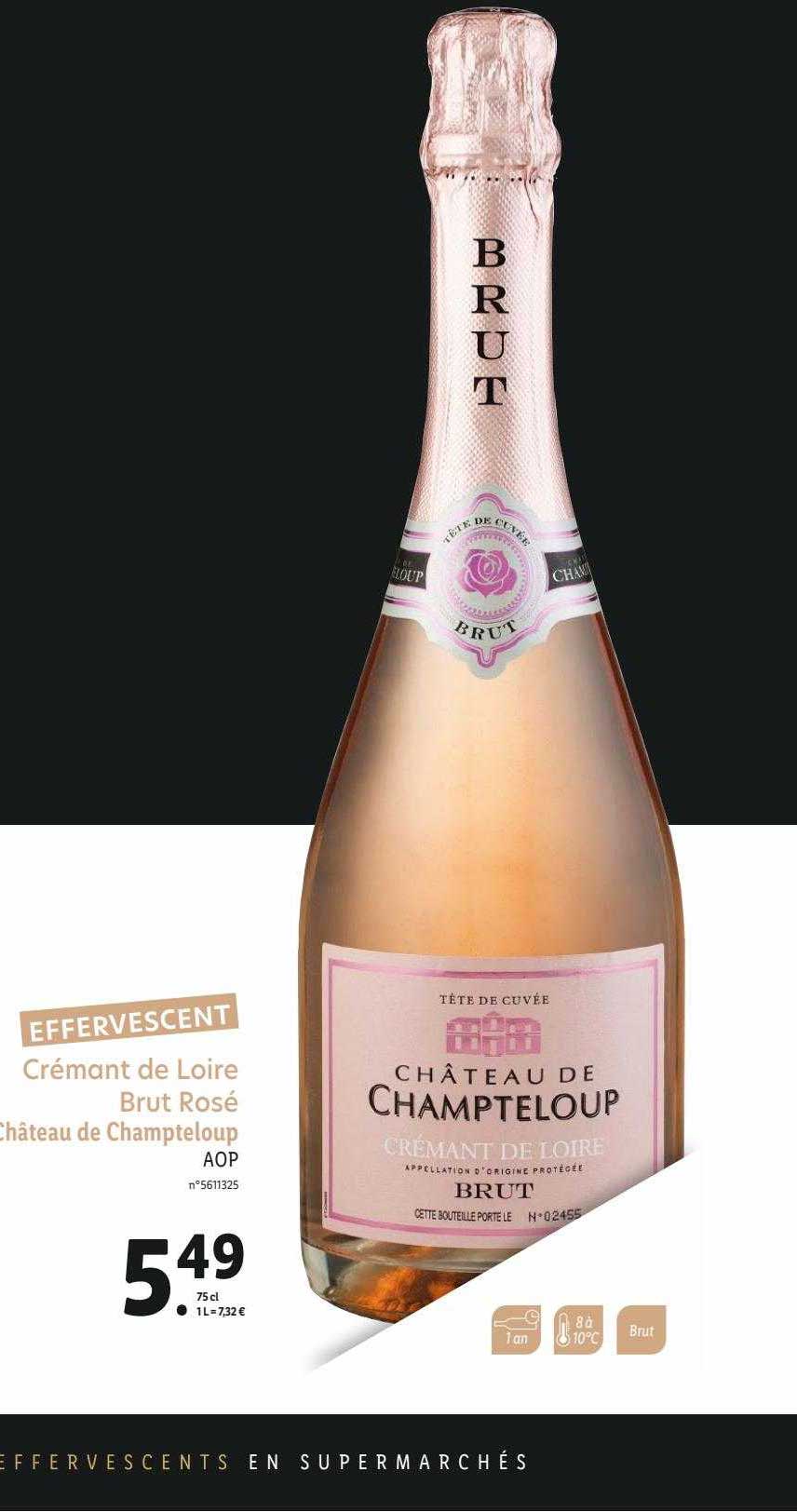 crémant de loire brut rosé château de champteloup aop