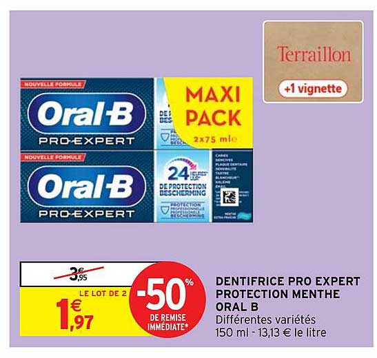 Dentifrice Pro Expert Protection Menthe Oral B