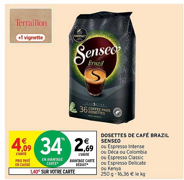 dosettes de café brazil senseo