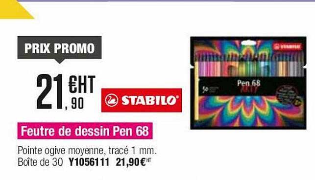 feutre de dessin pen 68 stabilo