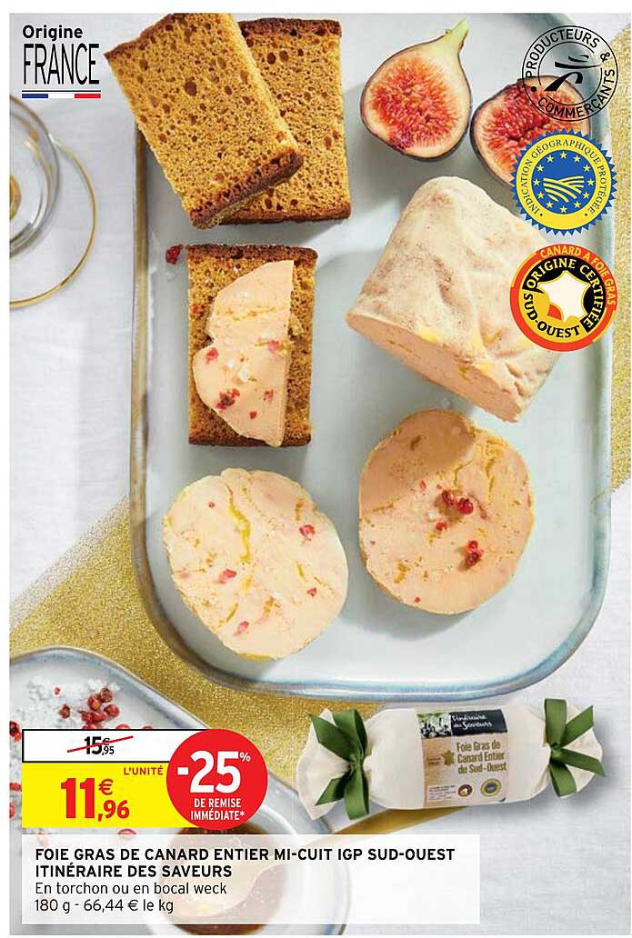 foie gras de canard entier mi-cuit igp sud-ouest itinéraire des saveurs