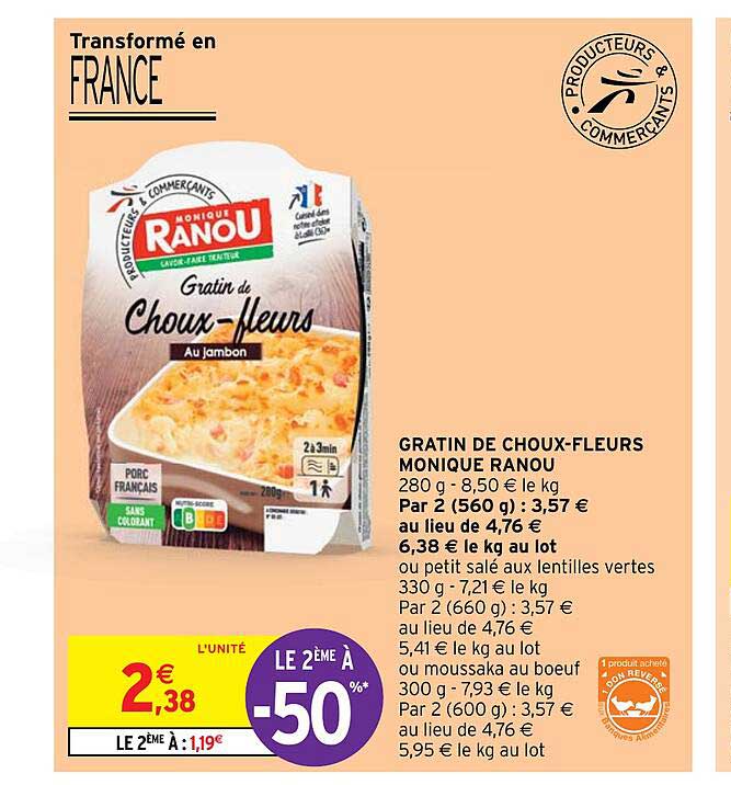 gratin de choux-fleurs monique ranou