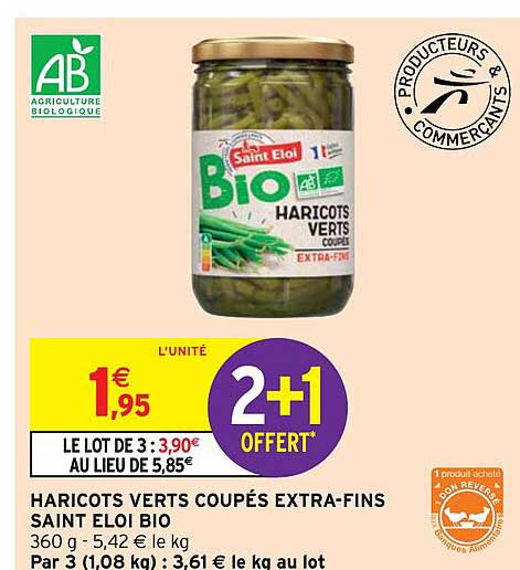 haricots verts coupés extra-fins saint éloi bio