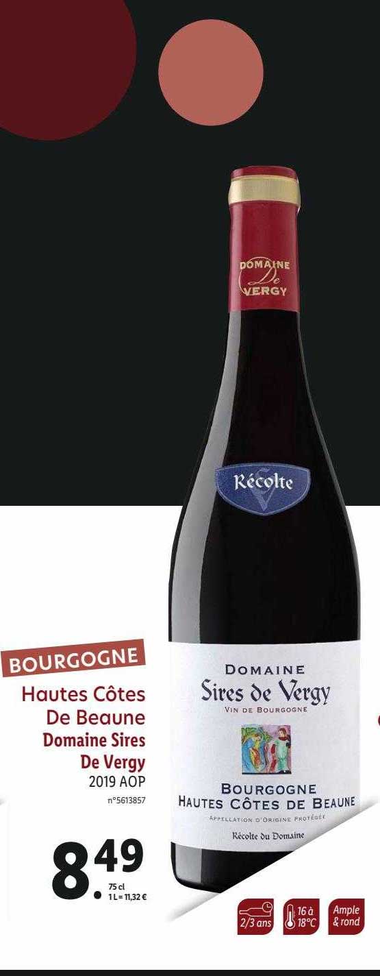 hautes côtes de beaune domaine sires de vergy 2019 aop