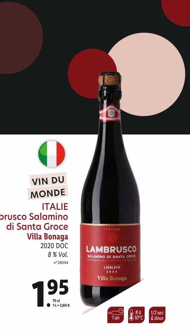 lambrusco salamino di santa groce villa bonaga 2020 doc