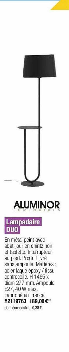 lampadaire duo aluminor