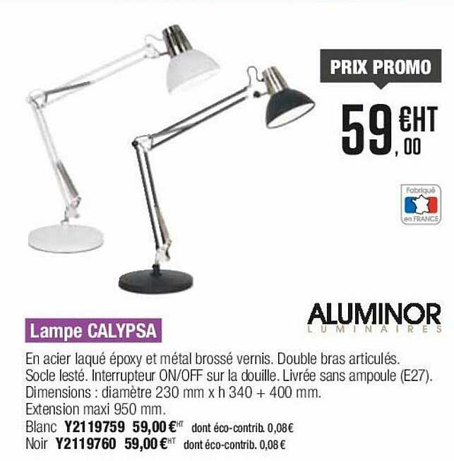 lampe calypsa aluminor