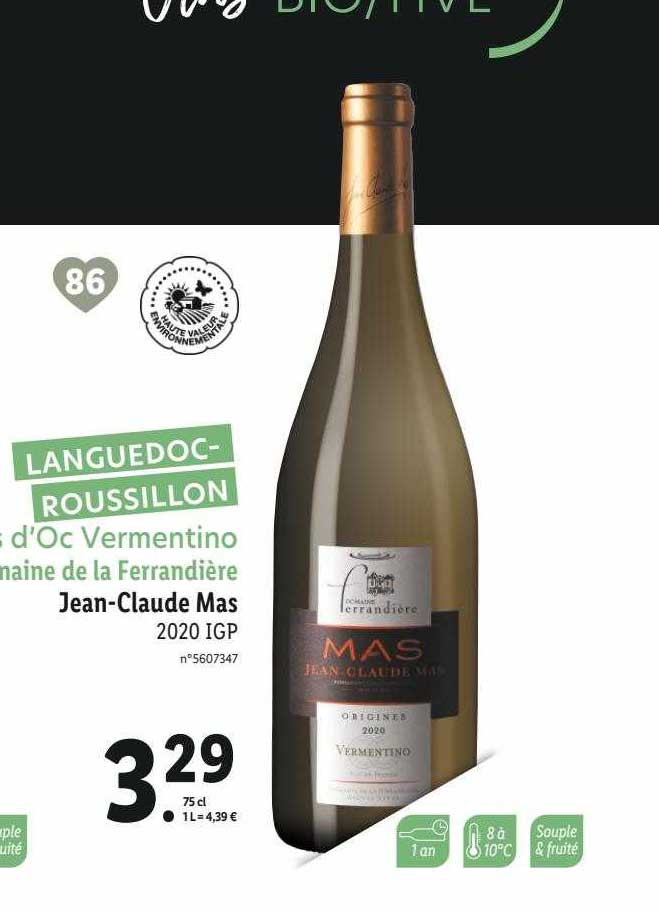 languedoc-roussillon domaine de la ferrandière jean-claude mas 2020 igp