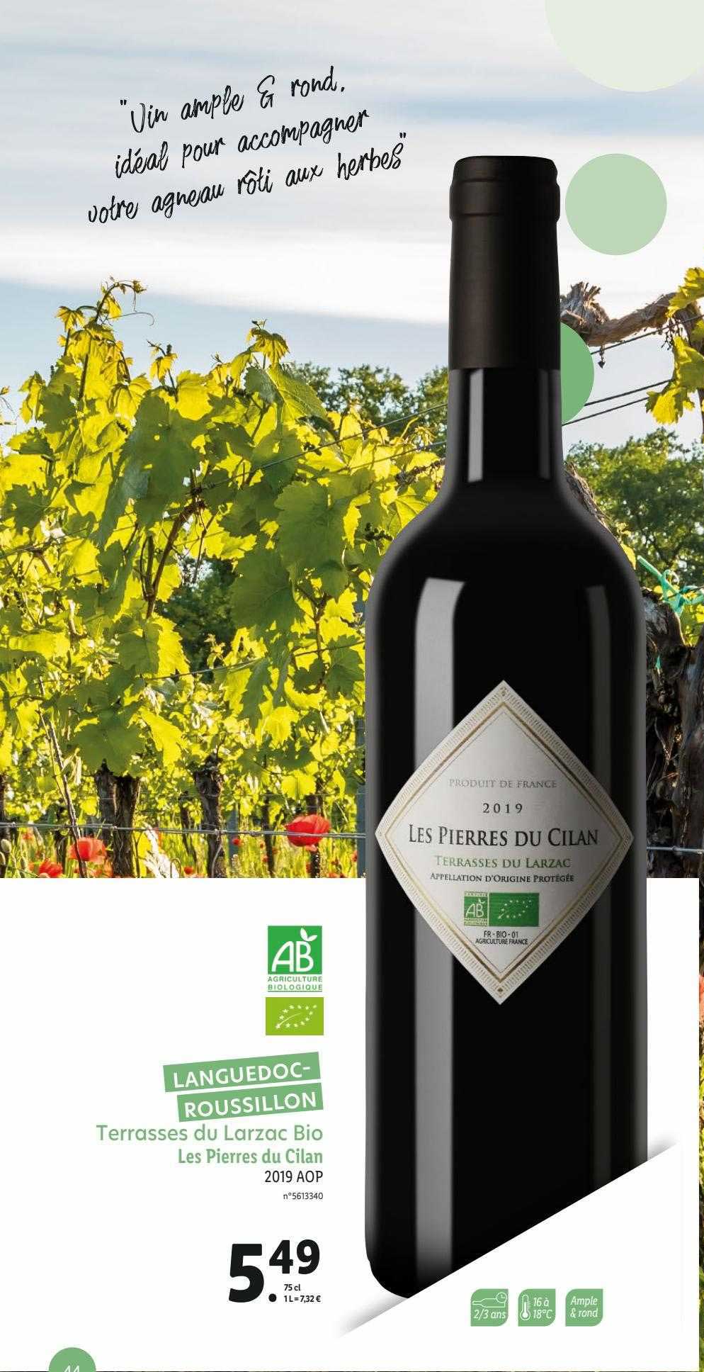 languedoc-roussillon terrasses du larzac bio les pierres du cilan 2019