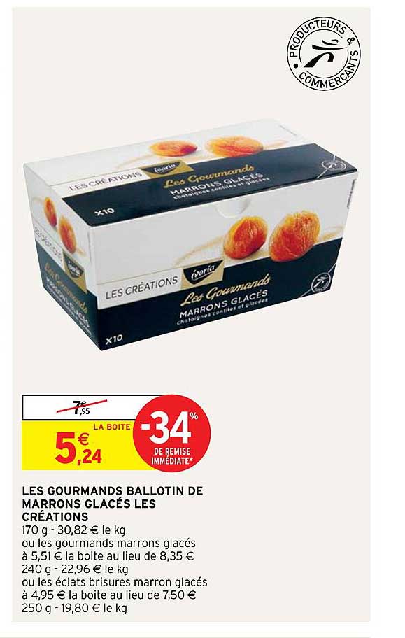 Les Gourmands Ballotin De Marrons Glacés Les Créations