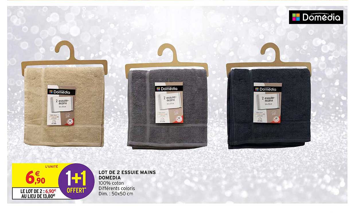 lot de 2 essuie mains domédia