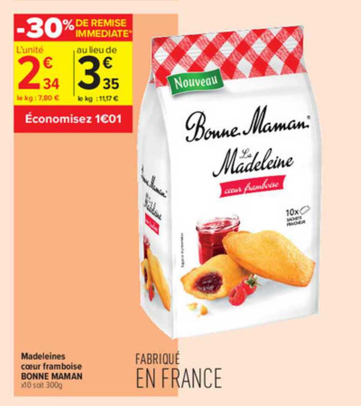 madeleines cœur framboise bonne maman
