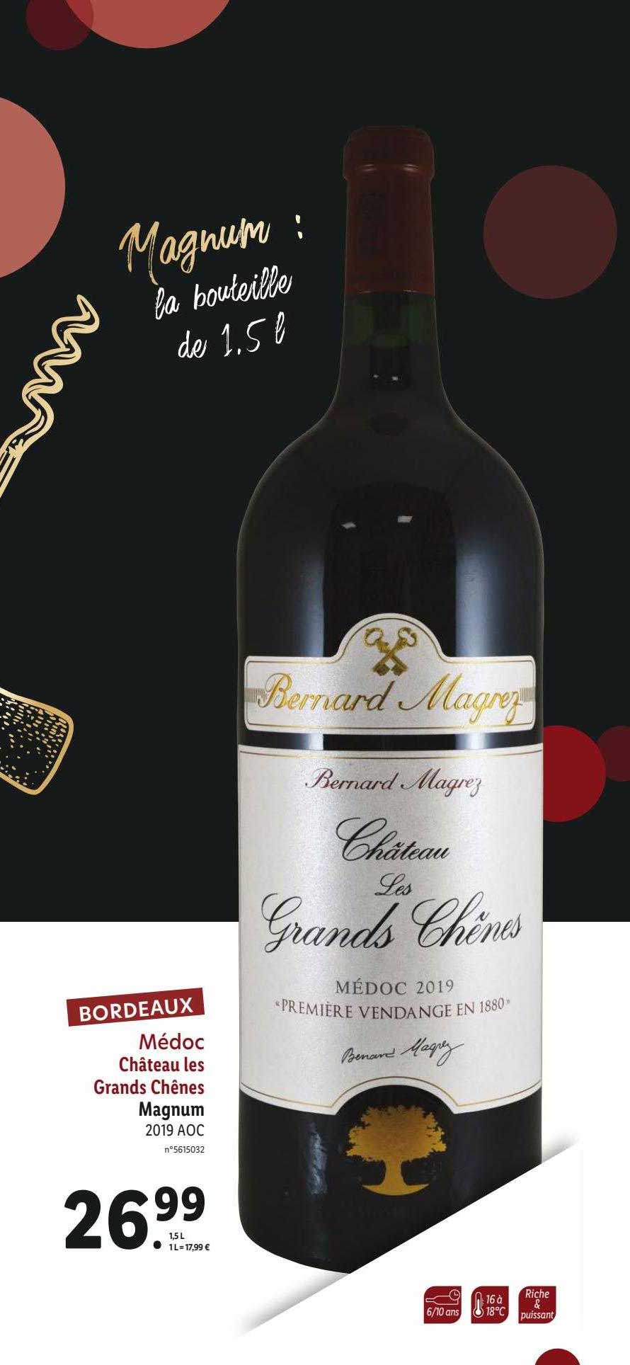 médoc château les grands chênes magnum 2019 aoc