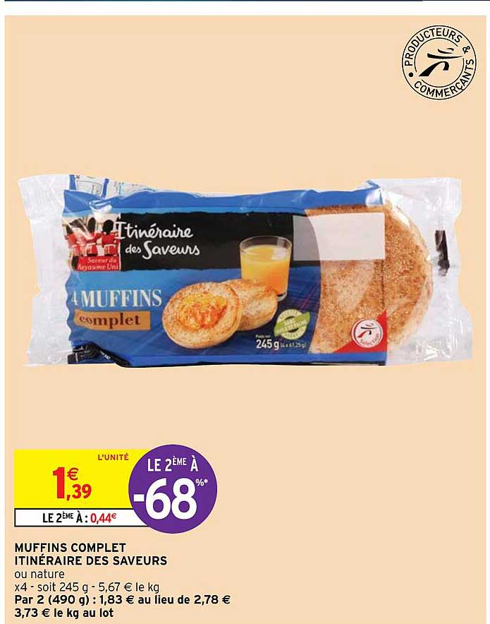 Muffins Complet Itinéraire Des Saveurs