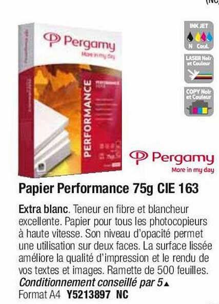papier performance 75g cie 163 pergamy