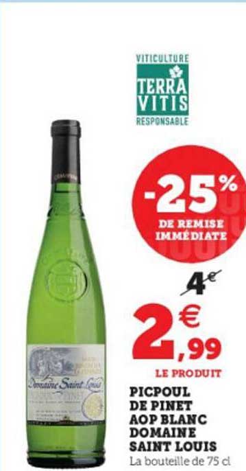 picpoul de pinet aop blanc domaine saint louis
