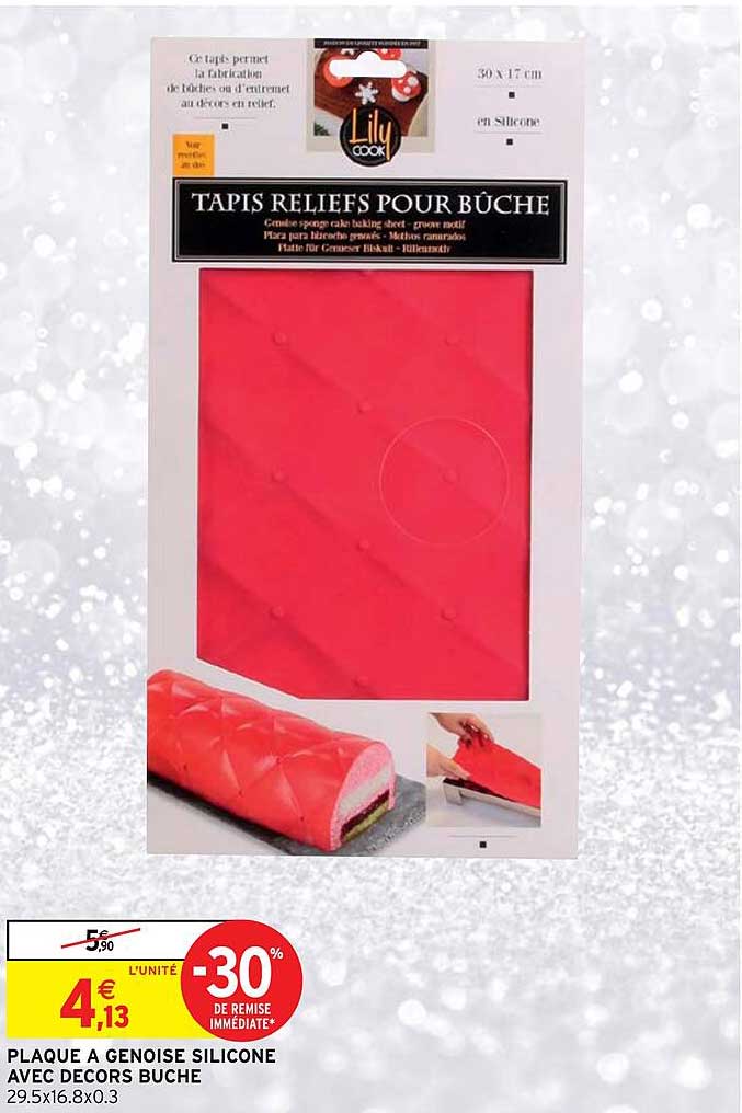 plaque à génoise silicone avec décors bûche