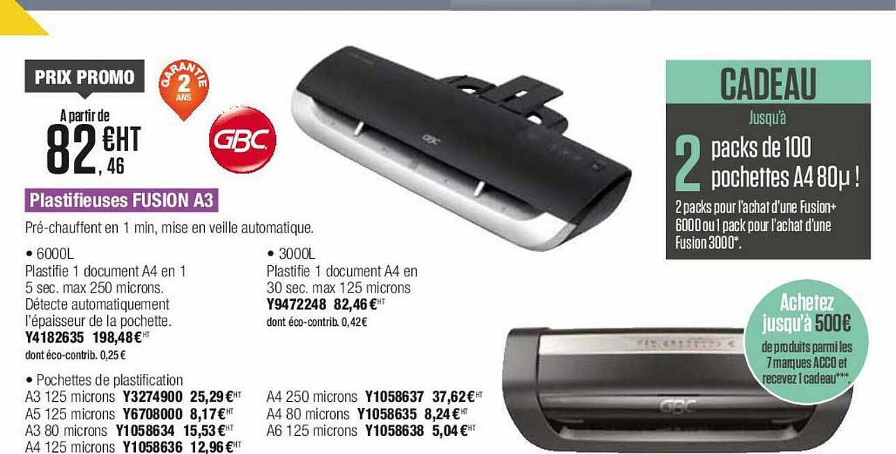 plastifieuses fusion a3 gbc