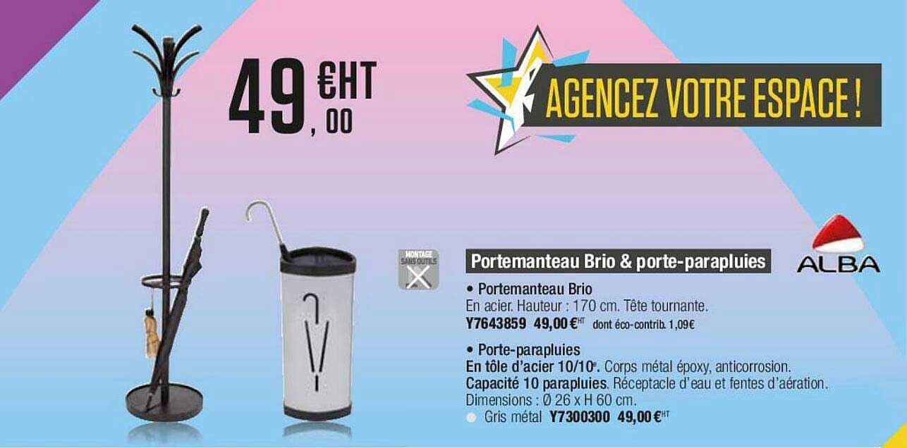 portemanteau brio & porte-parapluies alba