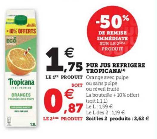 Pur Jus Réfrigéré Tropicana