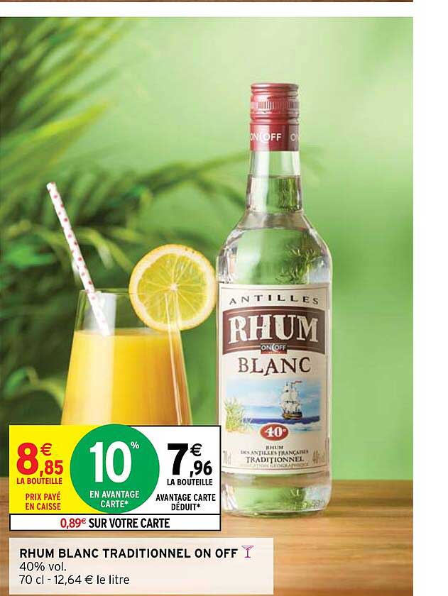 rhum blanc traditionnel on off