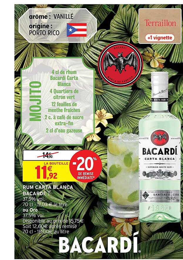 rum carta blanca bacardi