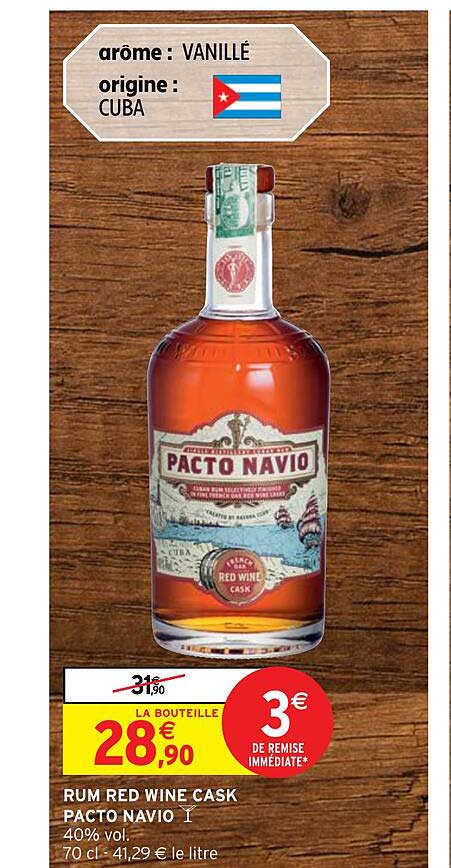 rum red wine cask pacto navio