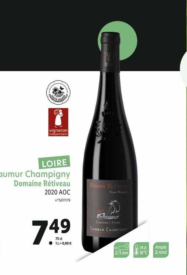 saumur champigny domaine rétiveau 2020 aoc