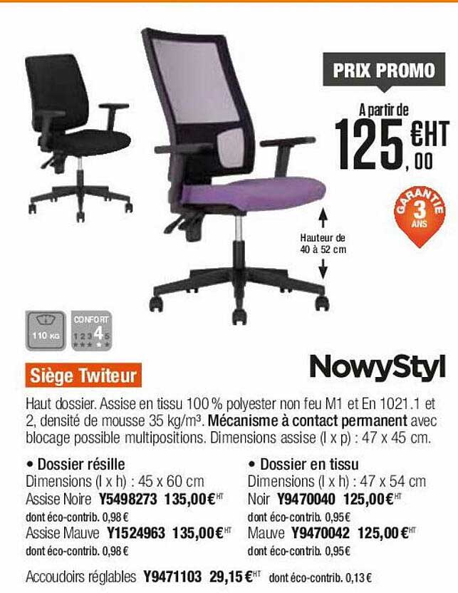 Siège Twiteur NowyStyl