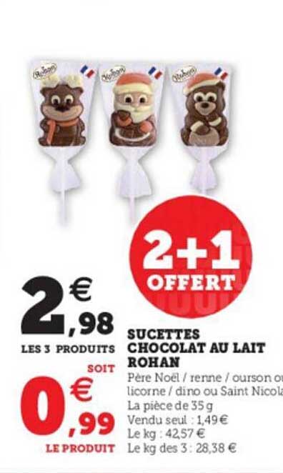 sucettes chocolat au lait rohan