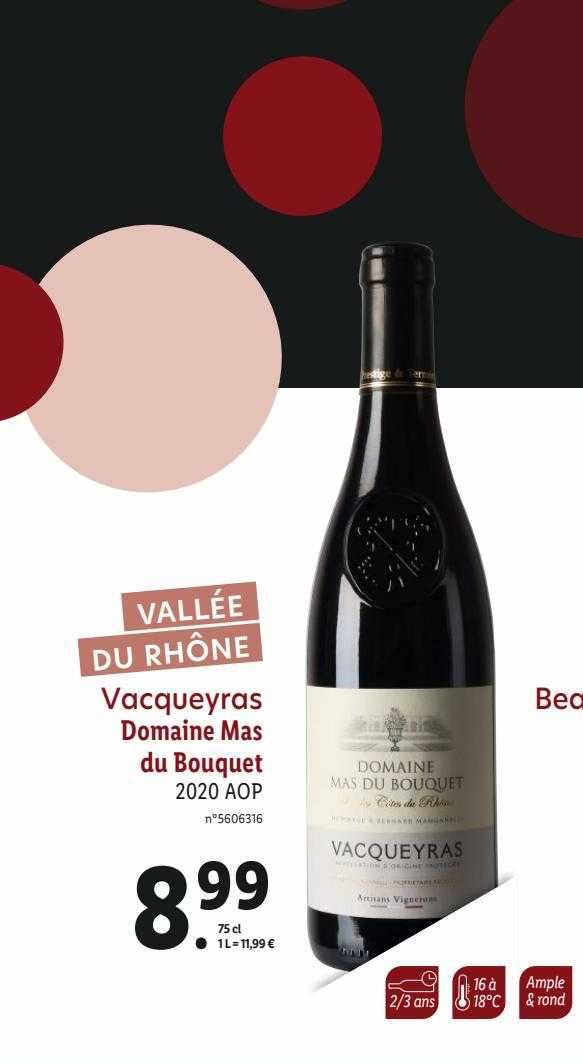 vacqueyras domaine mas du bouquet 2020 aop