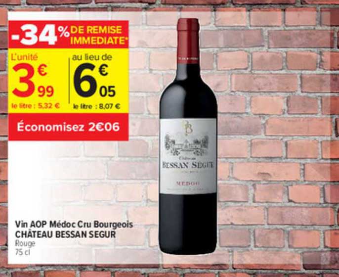 vin aop médoc cru bourgeois château bessan segur