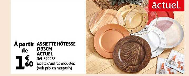 assiette hôtesse ø 33 cm actuel