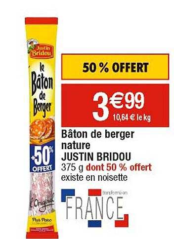 bâton de berger nature justin bridou